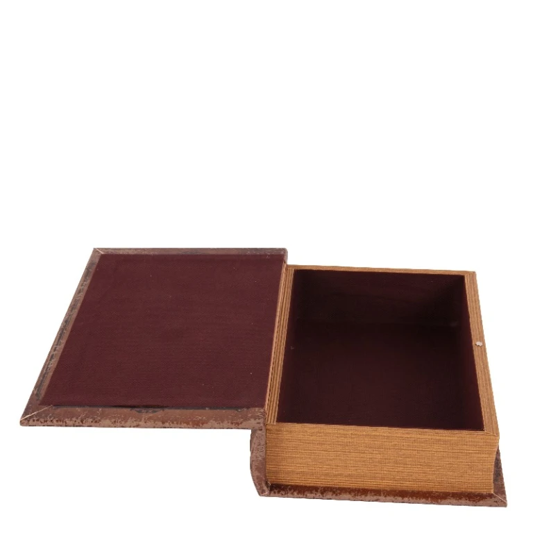 Opbergdoos boekvorm - 23 cm - bruin - kunstleer