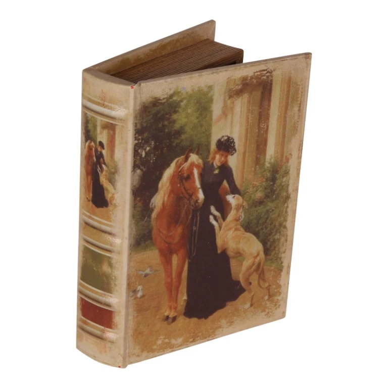 Opbergdoos boekvorm - 20 cm - bruin - kunstleer