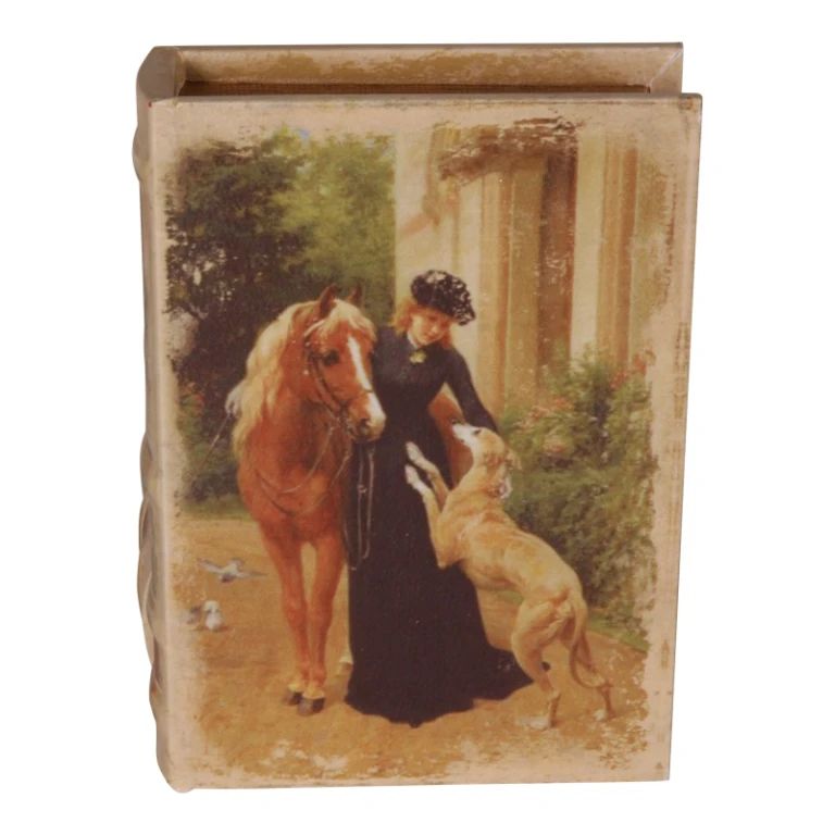 Opbergdoos boekvorm - 20 cm - bruin - kunstleer