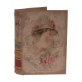 Opbergdoos in boekvorm - 20 cm - roze - kunstleer