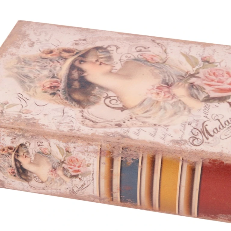Opbergdoos boekvorm - 20 cm - roze - kunstleer