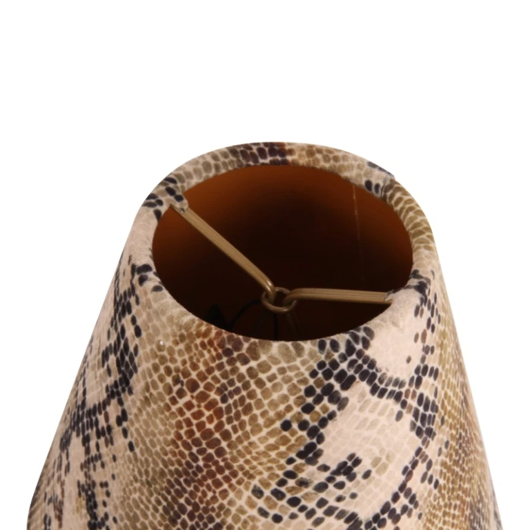 Lampenkap Slangenprint 13 cm - Grijs - Stof - 1 stuk