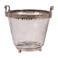 Waxinelichthouder - 13 cm - Zilver - Messing en Glas