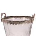 Waxinelichthouder - 13 cm - Zilver - Messing en Glas