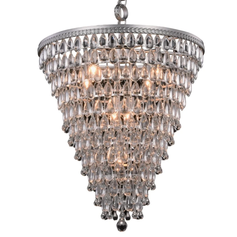 Dutch Style Kroonluchter Kensington - 65 cm - zilver - ijzer & glas