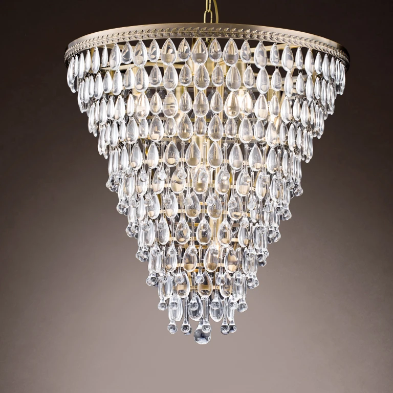Dutch Style Kroonluchter Kensington - 65 cm - zilver - ijzer & glas