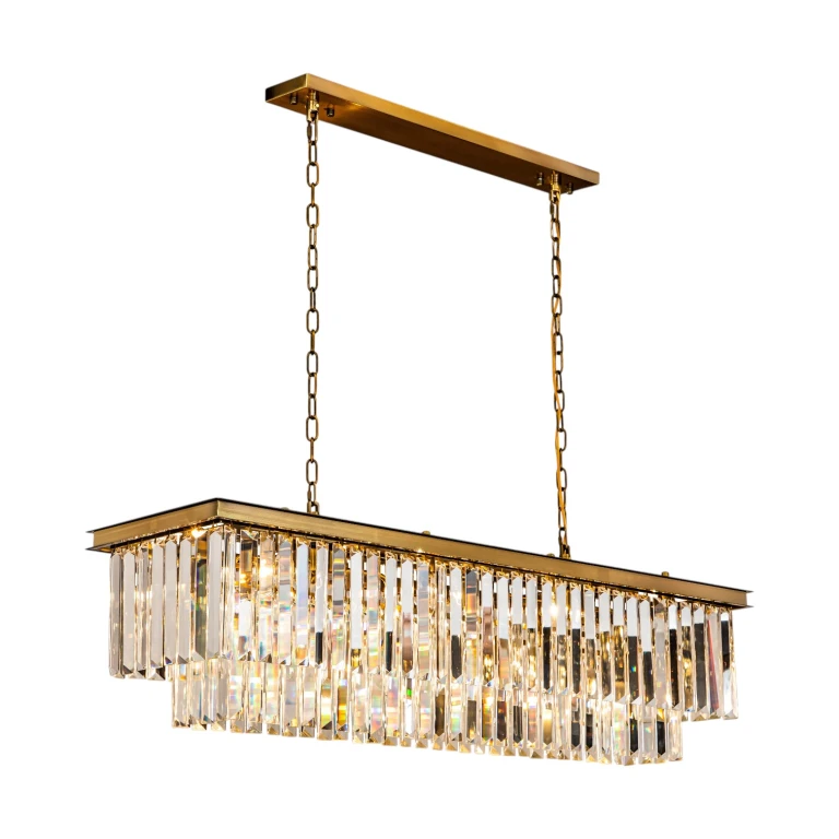 Kroonluchter Hilton - goud - glas - 125 cm
