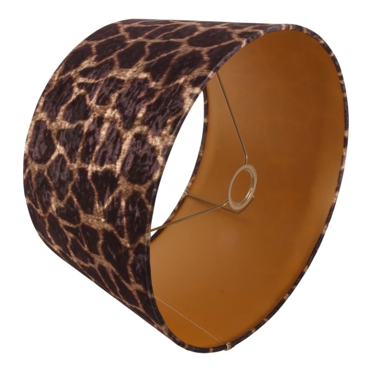 Lampenkap - girafprint - bruin - stof - 50 cm