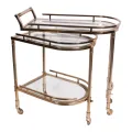 Bar trolley - goud - glas & staal - 83 cm