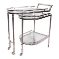 Bar trolley - zilver - glas & staal - 83 cm