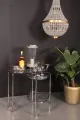 Bar trolley - zilver - glas & staal - 83 cm