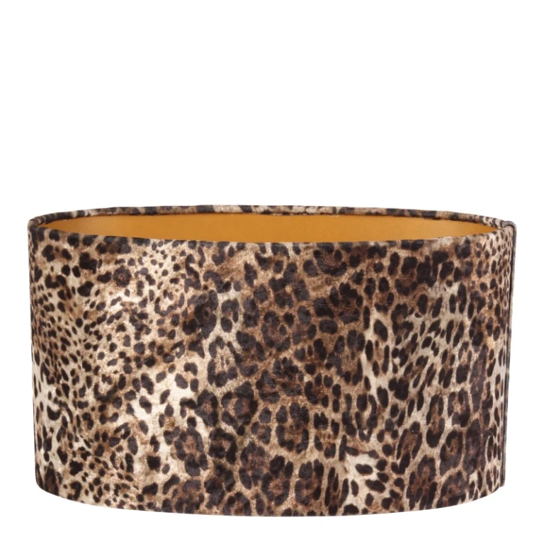 Lampenkap - luipaardprint - bruin - stof - 35 cm