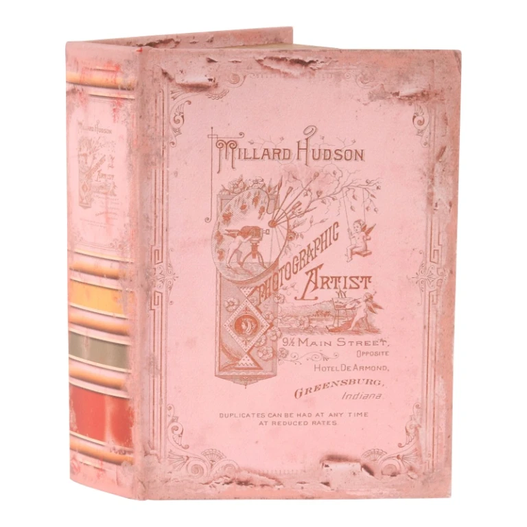 Boekendoos Hudson - 23 cm - roze - kunstleer - 1 stuk