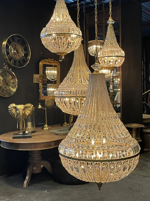 Dutch Style Kroonluchter Colosseo - 80 cm - goud - ijzer en glas