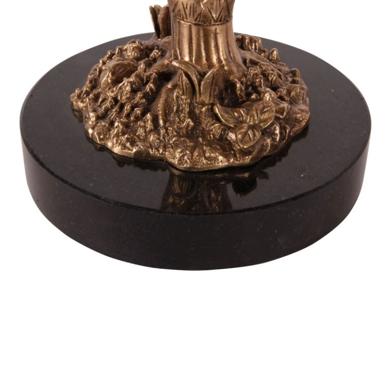 Sierschaal - glas en messing - goud - 54 cm - 1 stuk