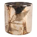Waxinelichthouder Bladeren - 12 cm - zilver - glas