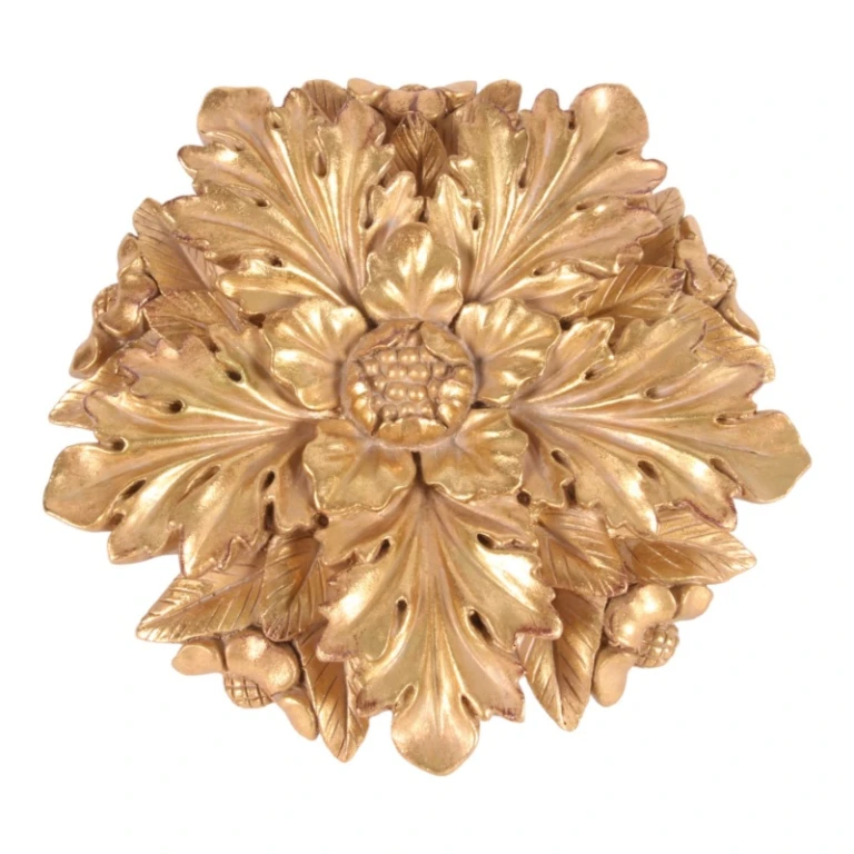 Wandornament Bloem - goud - 25,5 cm - kunsthars