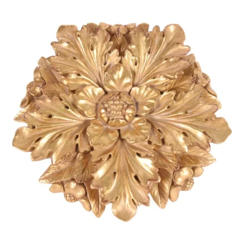 Wandornament Bloem - goud - 25,5 cm - kunsthars