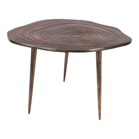 Bijzettafel Bomenprint Aluminium - Goudbruin - 60 cm