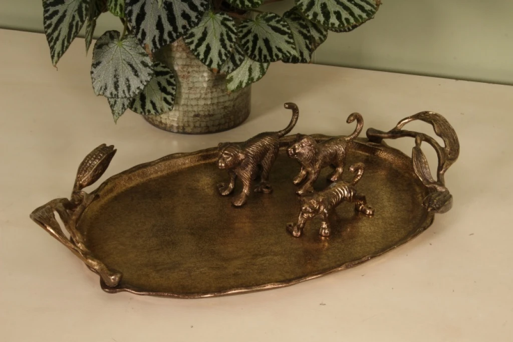 Wandhaak aap - goud - aluminium - 12 cm