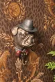 Wandhaak Buldog - 22 cm - goud - kunsthars