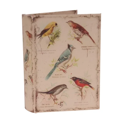 Opbergdoos boekvormig - 20 cm - beige - kunstleer