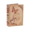 Opbergdoos boekvormig - 15 cm - beige - kunstleer - 1 stuk