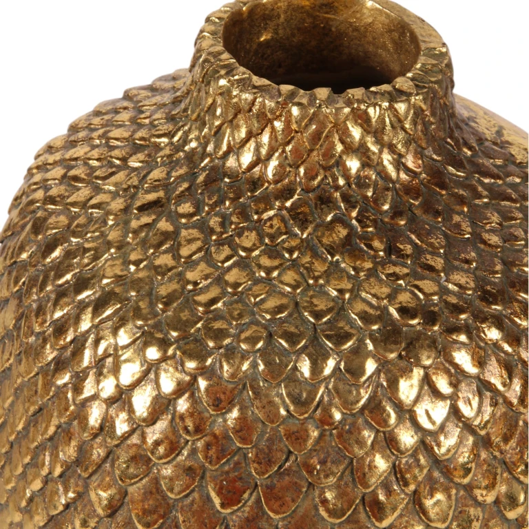 Vaas Schubben - 19 cm - goud - kunsthars