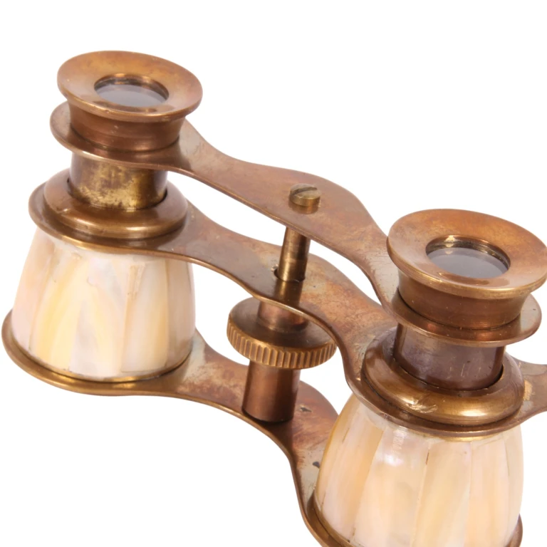 Decoratieve verrekijker - goud/wit - messing - 18 cm