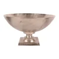 Ronde sierschaal op voet - zilver - 52 cm - 1 stuk