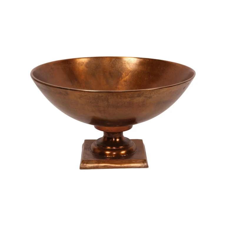 Sierschaal op voet - antiek brons - 52 cm - 1 stuk