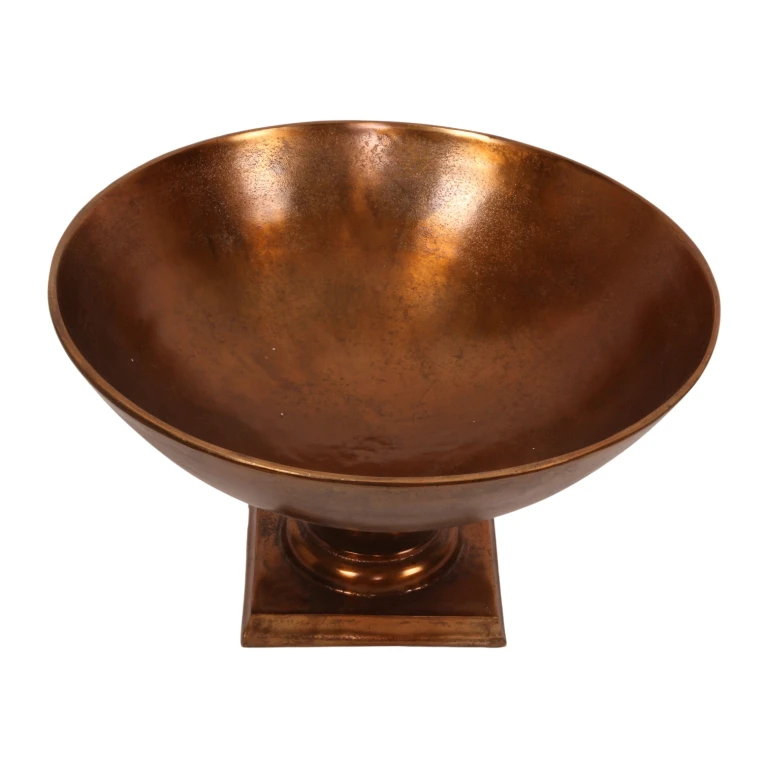 Sierschaal op voet - antiek brons - 52 cm - 1 stuk