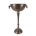 Schaal op voet - zilver - aluminium - 73 cm - 1 stuk