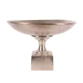 Ronde sierschaal op voet - zilver - 72 cm - 1 stuk
