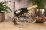 Flessenhouder kreeft - zilver - aluminium - 41 cm - 1 stuk