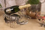 Flessenhouder kreeft - zilver - aluminium - 41 cm - 1 stuk