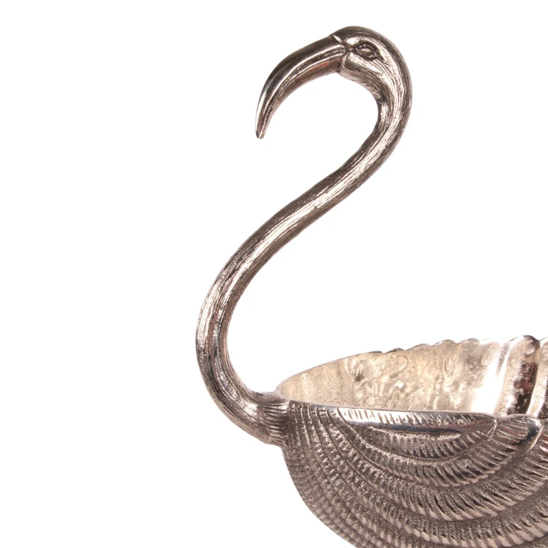 Sierschaal Flamingo - zilver - aluminium - 76 cm - 1 stuk
