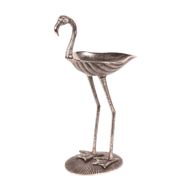 Sierschaal Flamingo - zilver - aluminium - 51 cm - 1 stuk