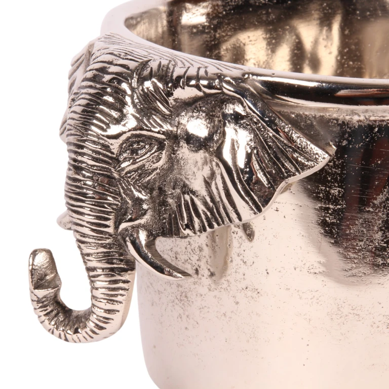 Wijnkoeler Olifant - zilver - 38 cm