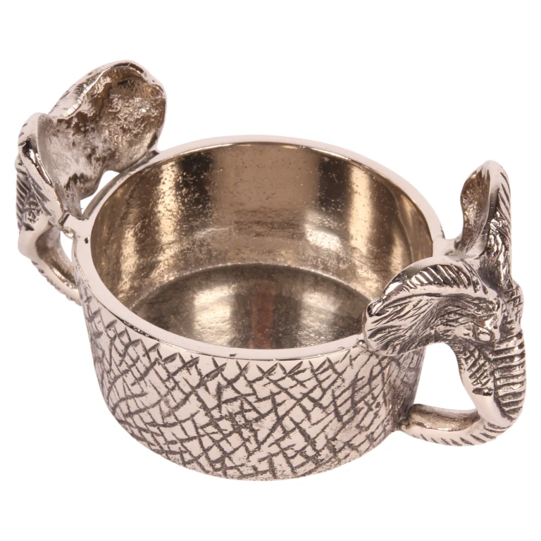 Flessenhouder olifant - 9 cm - zilver - aluminium - 1 stuk