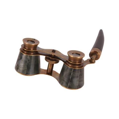 Decoratieve verrekijker - groen/zwart - messing - 20 cm