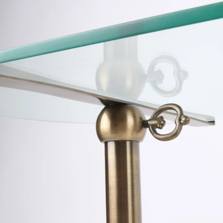 Taartplateau 90 cm goud messing & glas