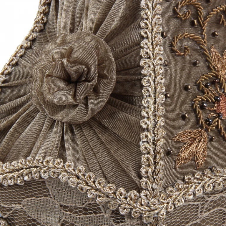 Lampenkap Victorian Clip-On - 15 cm - taupe - stof