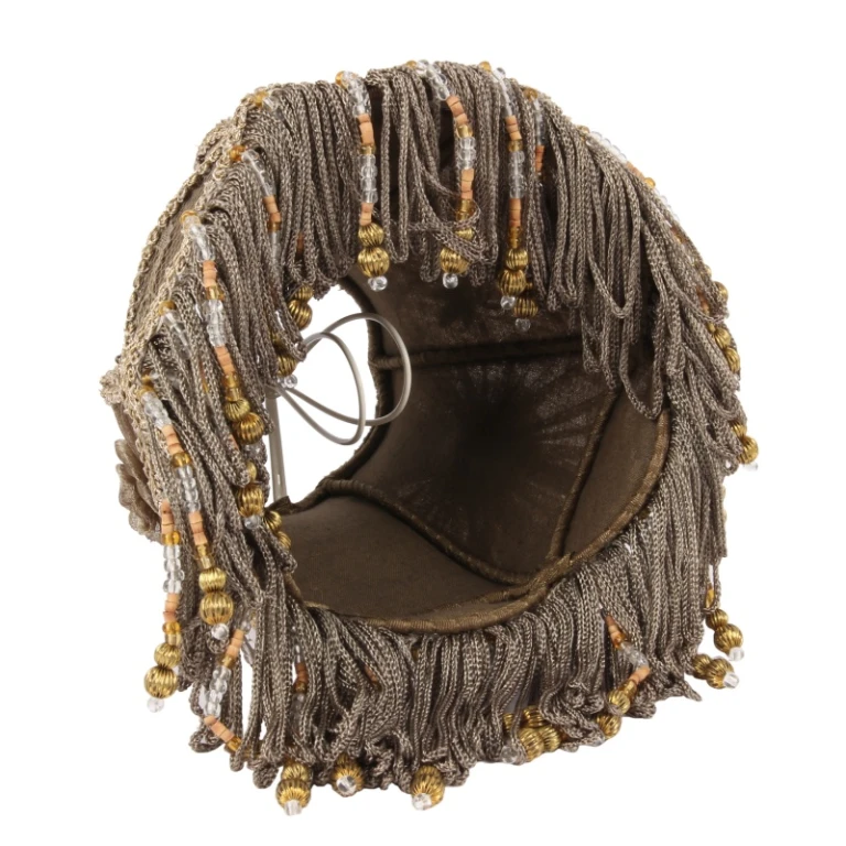 Lampenkap Victorian Clip-On - 15 cm - taupe - stof