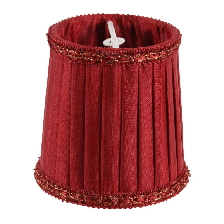 Lampenkap Victorian Clip-On Mini - 8 cm - rood - stof