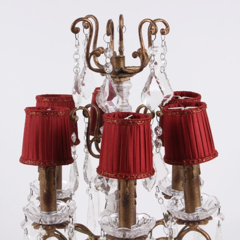 Lampenkap Victorian Clip-On Mini - 8 cm - rood - stof