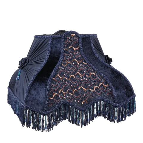 Lampenkap Victorian Rechthoek - 40 cm - Blauw - Stof