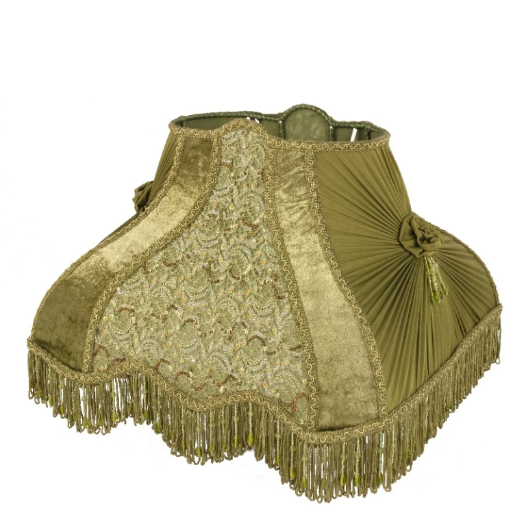 Lampenkap Victorian Rechthoek - 40 cm - Groen - Stof