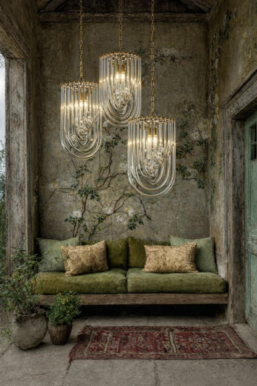 Dutch Style Kroonluchter Chelsea 37 cm - goud - ijzer en glas