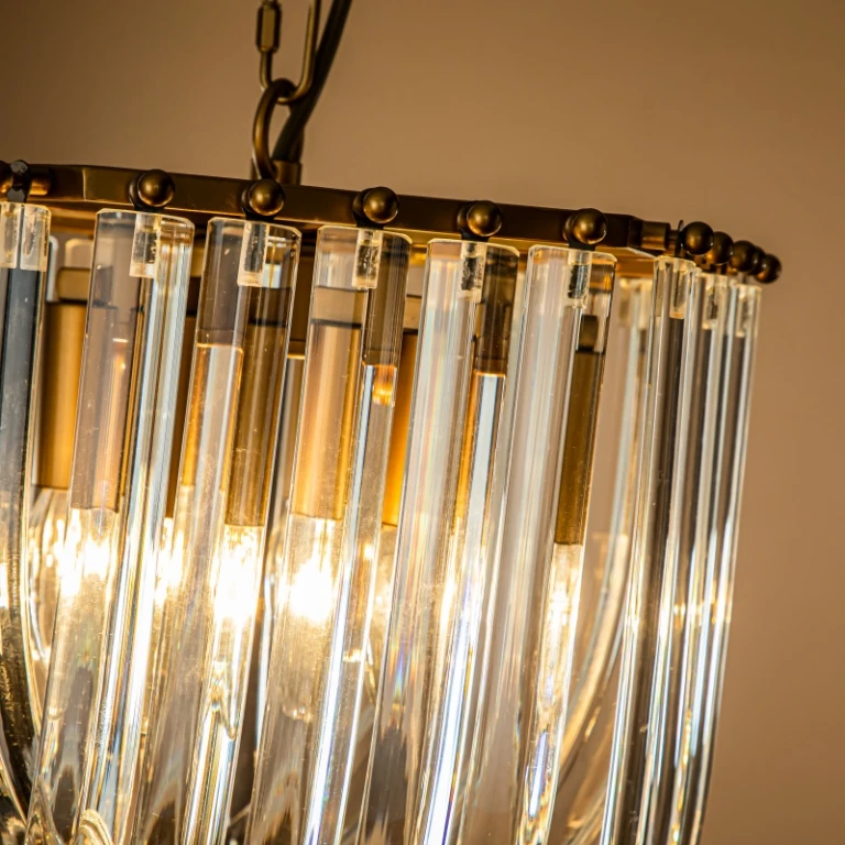 Dutch Style Kroonluchter Chelsea 37 cm - goud - ijzer en glas
